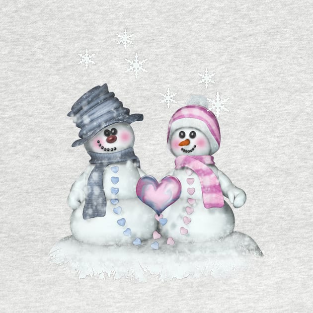 Schneemann und Frau by AndreaTiettje